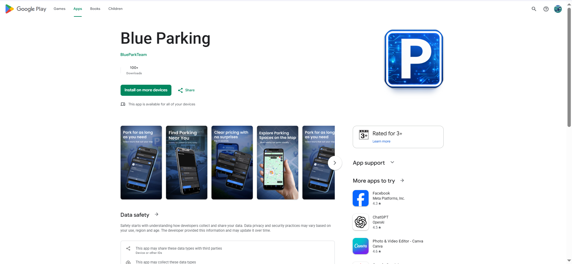 Blue Parking Mobile App — React Native